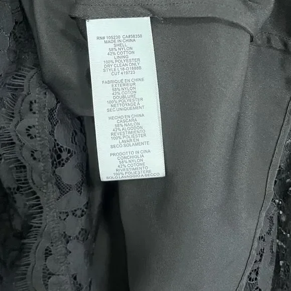 Joie Nanon B Black Lace Dress Fit and Flare Mini Dress S - Picture 7 of 9